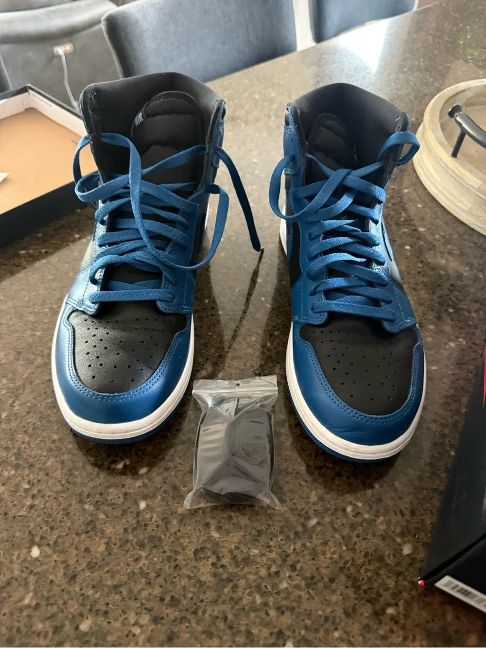 Nike Men’s Athletic High-Top Sneakers in Black and Blue